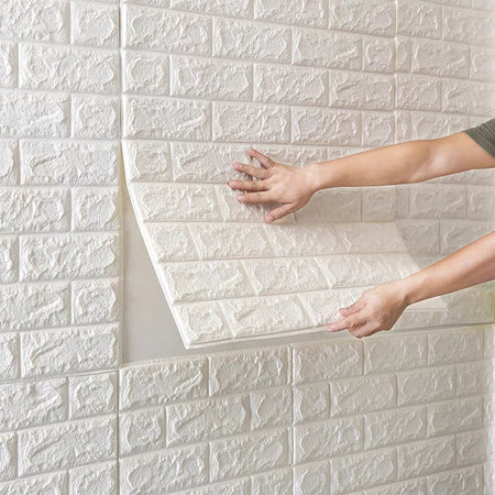 Kit 10 Placas 3D Tijolinho Adesivo Parede Autocolante Lavável Banheiro Sala Cozinha Quarto